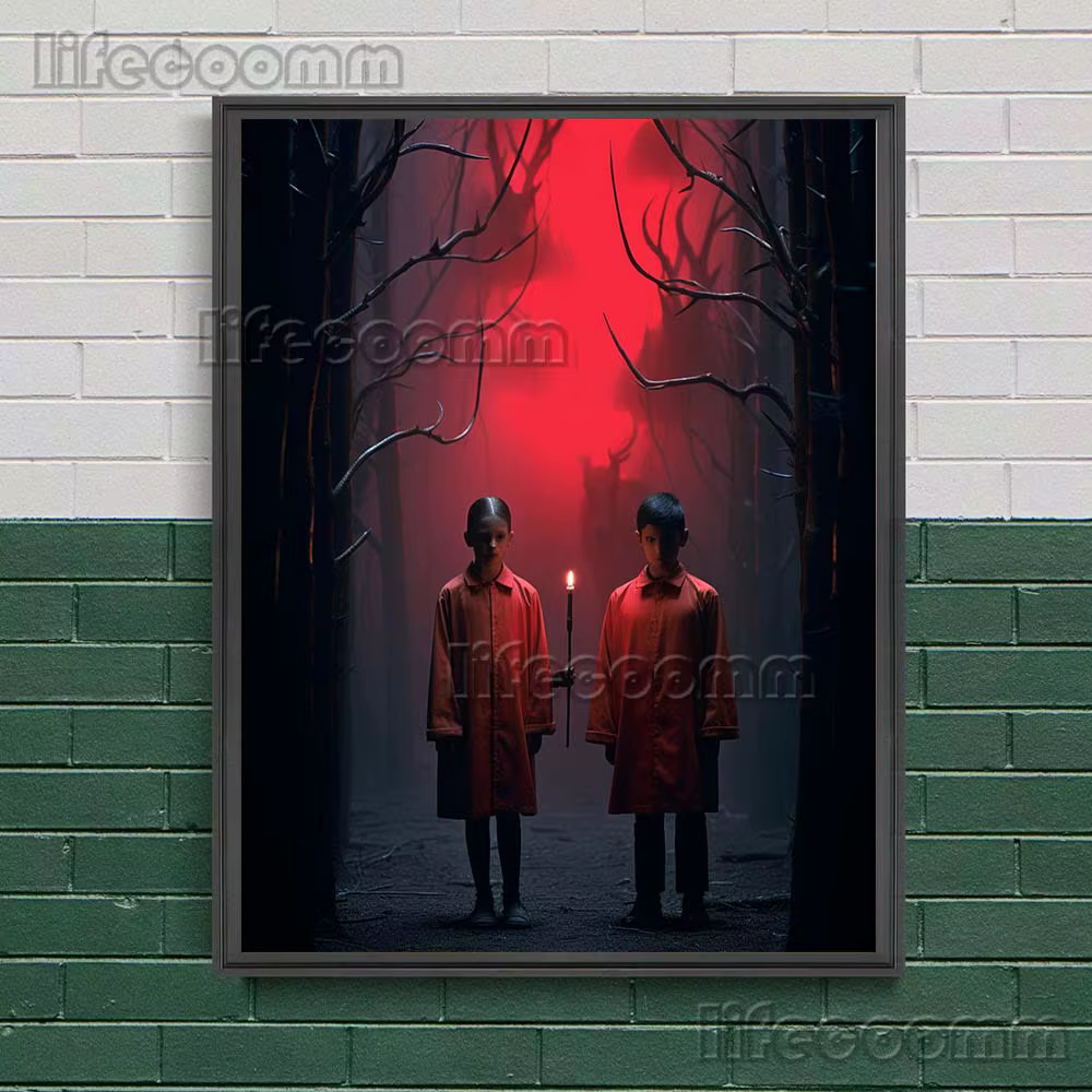 Monstre mystérieux est autour, affiche d'art fantastique d'horreur et impression de photographie sur
