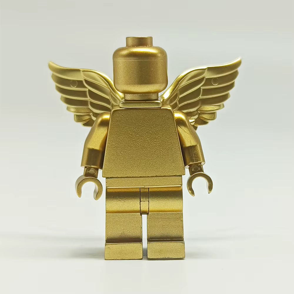 Figurine d'anges, petite figurine dorée, boîte de présentation or et argent, mini-poupée, accessoire