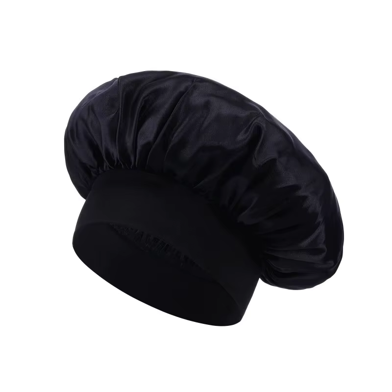 Bonnet pour femmes endormies, Bonnets en Satin Double couche avec bande élastique, Bonnet de nuit ch