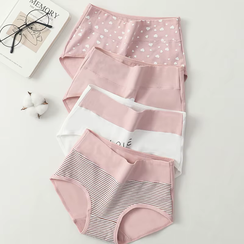 4 pièces taille haute femmes culottes corps corset respirant coton caleçon grande taille M-5XL culot