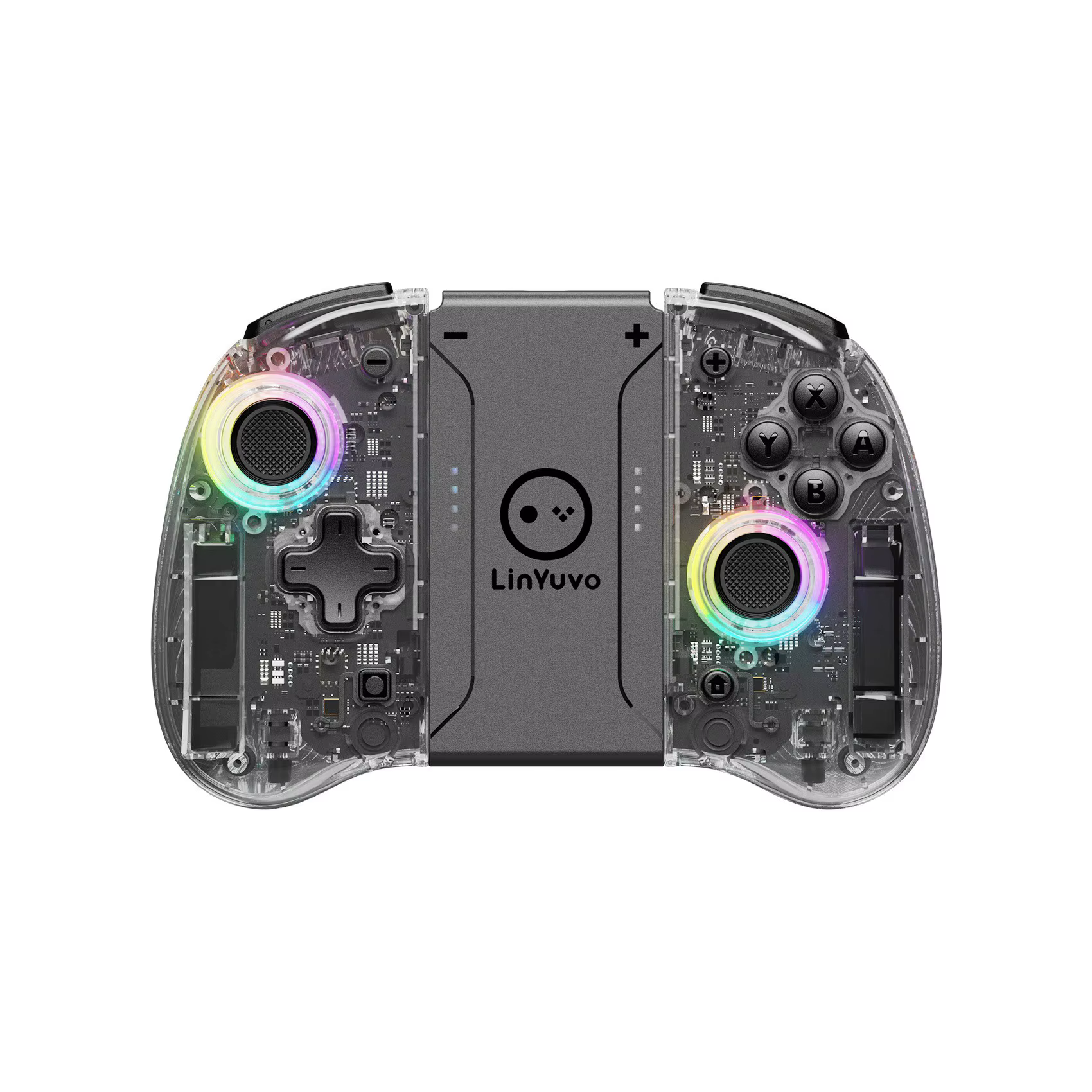 Manette sans fil LinYuvo KS42 Meteor Light avec 8 lumières RGB colorées pour Switch/Lite/OLED, progr