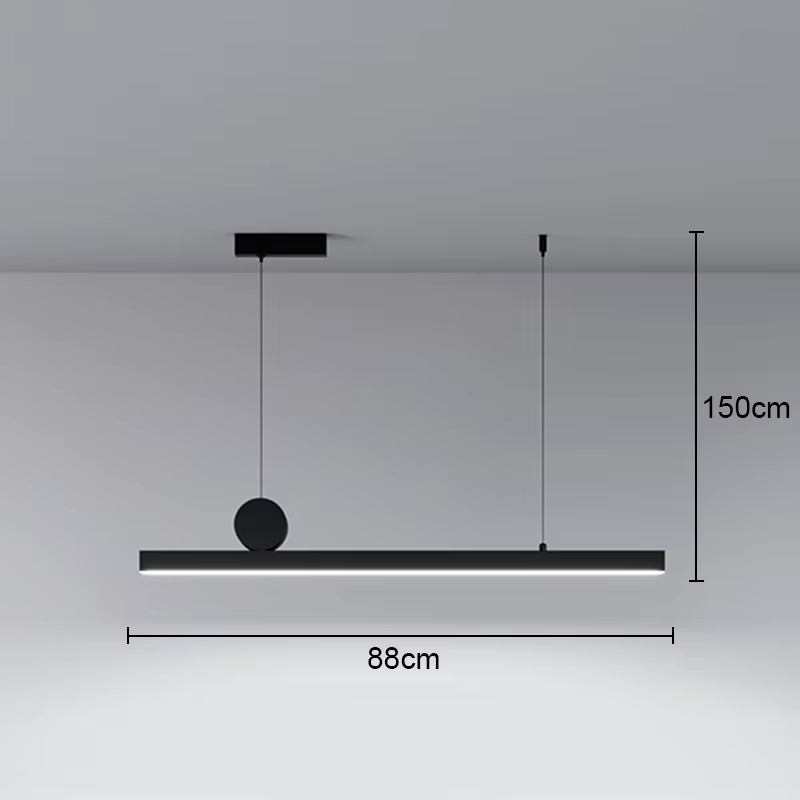 Lumière postmoderne luxe Simple Restaurant longue bande suspension lampe nordique Bar Table bureau L