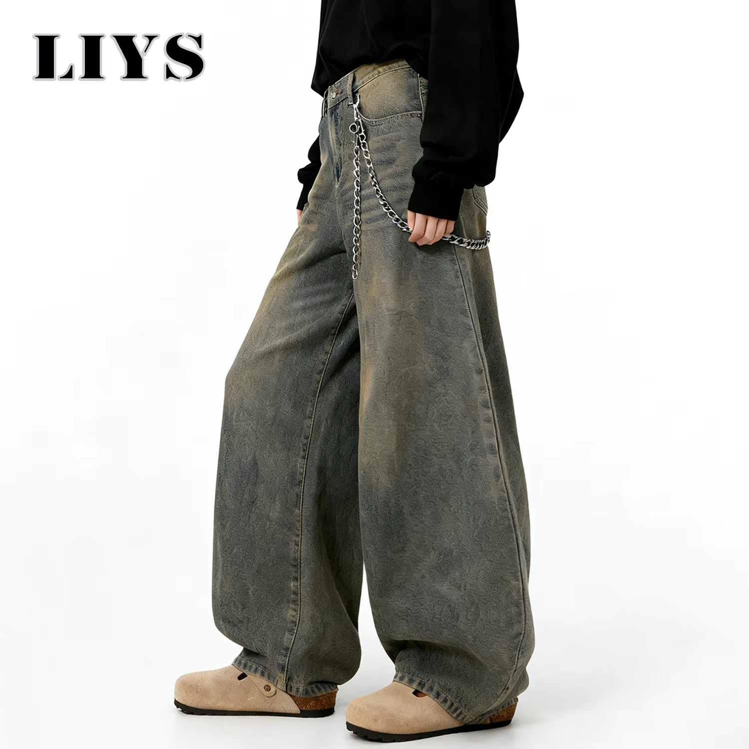 Jean Baggy rétro américain à jambes larges pour hommes, Streetwear coréen en détresse y2k, vêtements