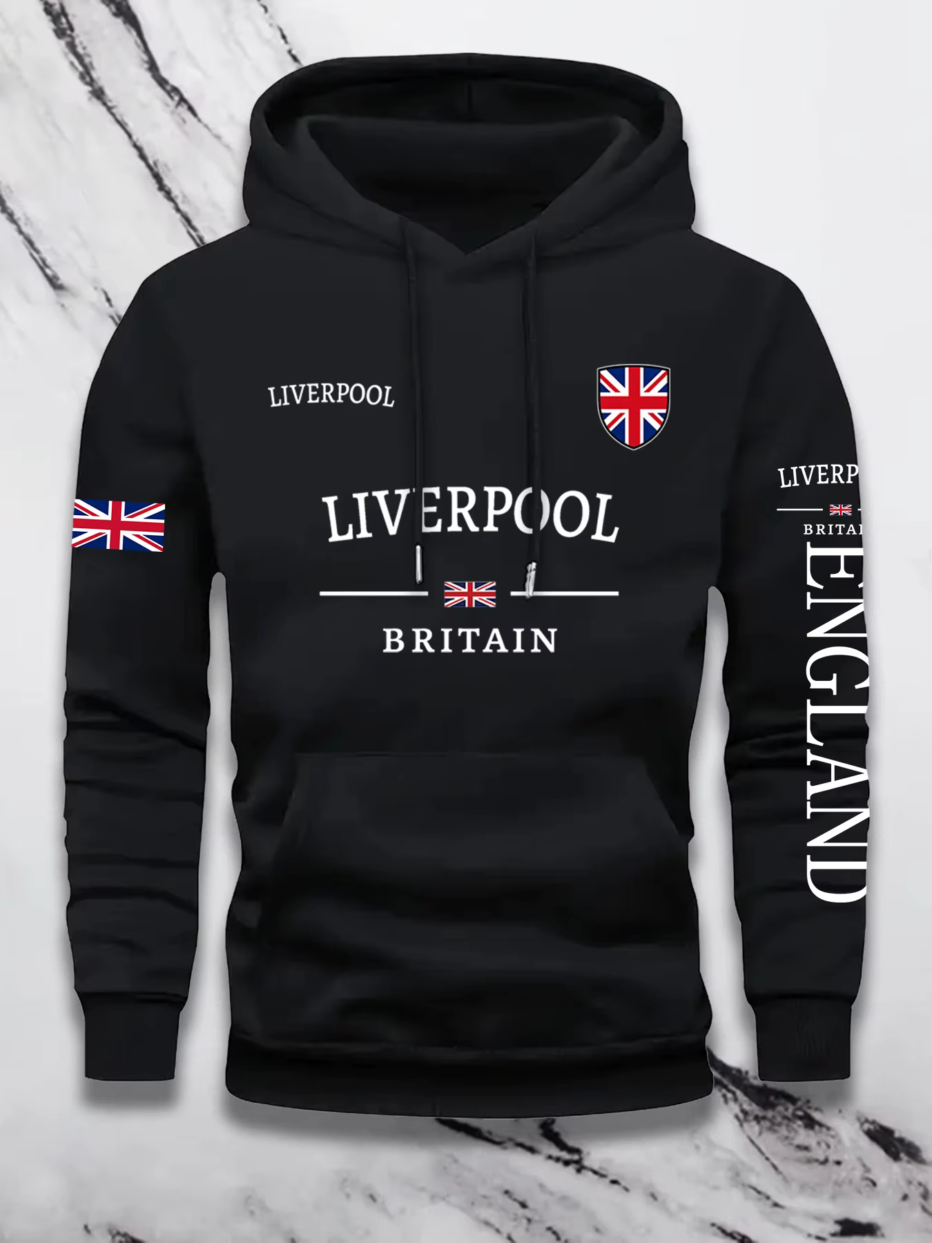 Sweat-shirt à capuche pour hommes et femmes, imprimé drapeau britannique, tendance, automne hiver, v