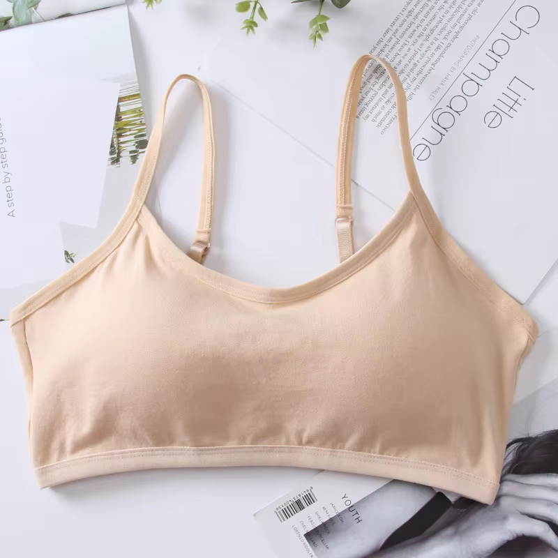 Soutien-gorge en coton pour femmes, coussinets fixes, sous-vêtements de sport antichoc, sans couture