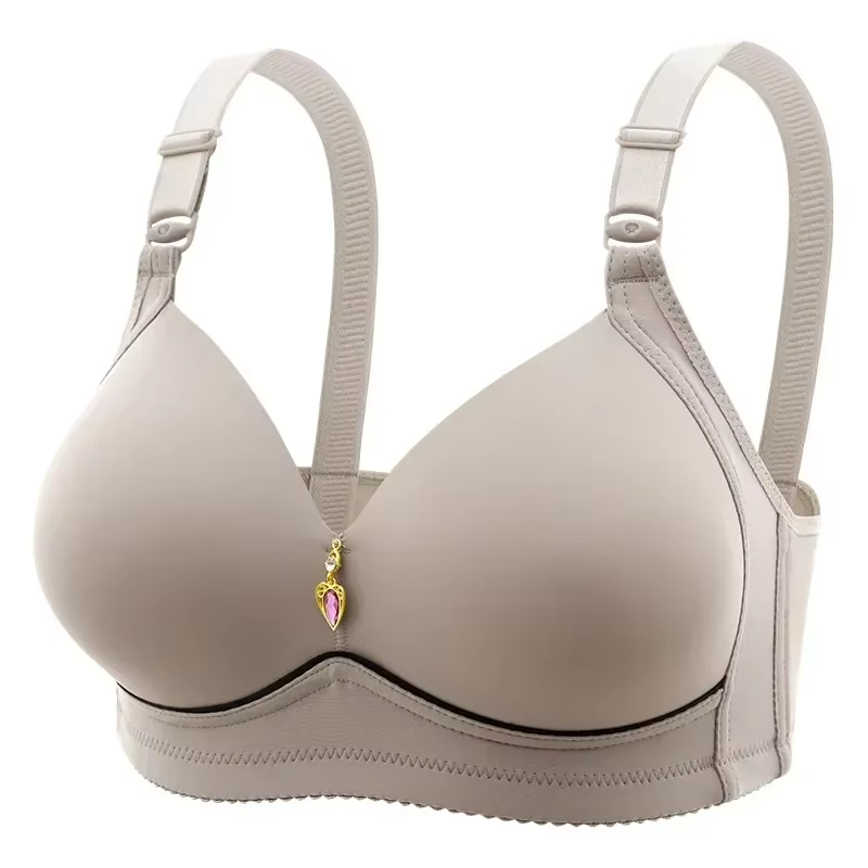 Soutien-gorge pour maman, sans anneau en acier, respirant, froncé, sous-vêtements pour dames, bonnet