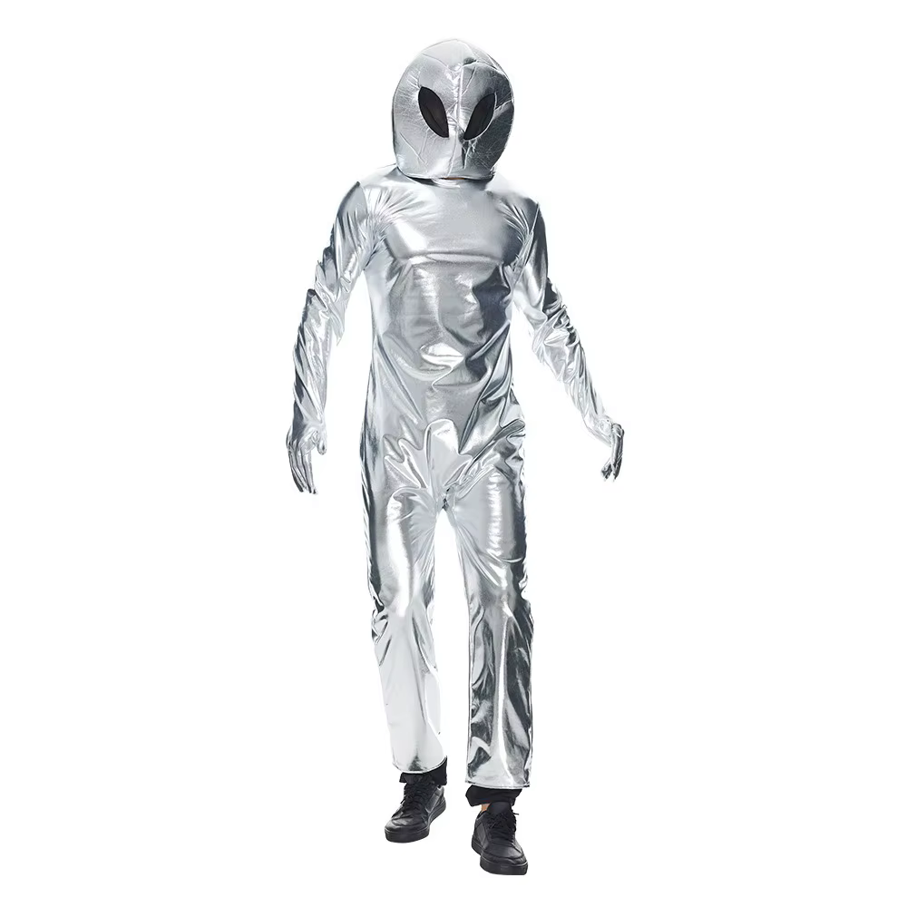 Combinaison Alien argentée, body Cosplay, cadeau d'anniversaire d'halloween, tenue de scène de fête