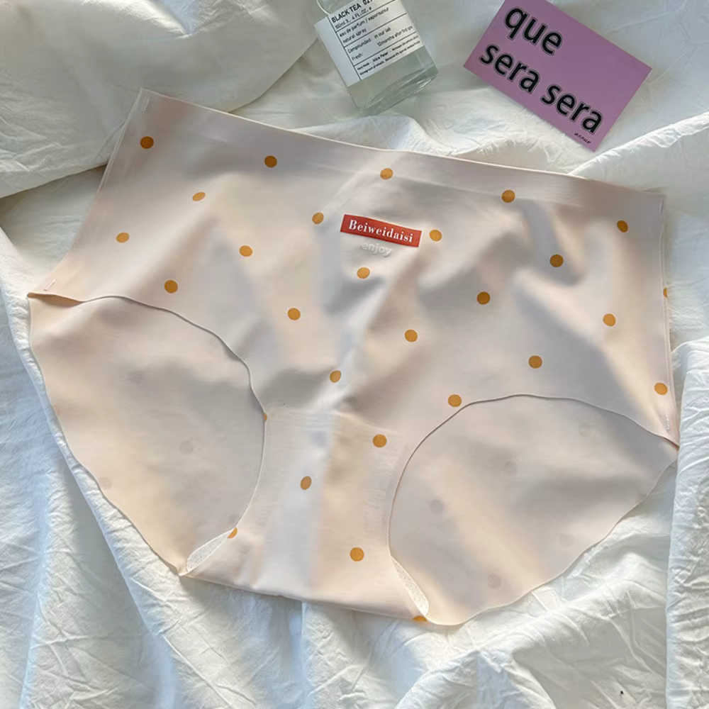 Culottes Douces en Soie Glacée Taille Moyenne, Sous-vêtements Féminins Doux pour la Peau, Culottes S