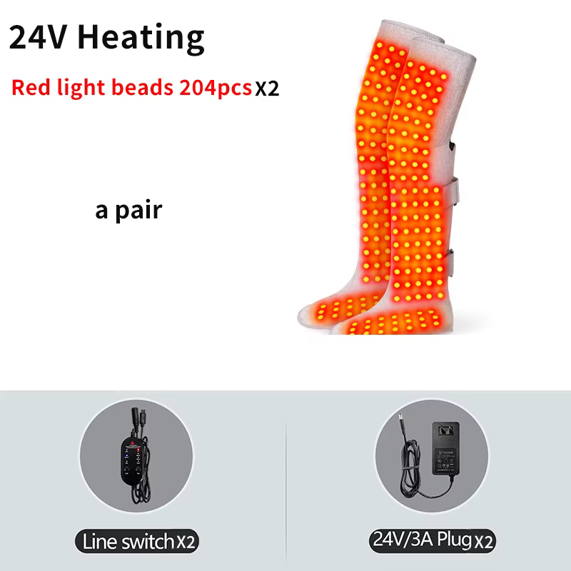 Bottes de massage chauffantes à lumière rouge 850 nm (660$) – Maintien au chaud des jambes, massage