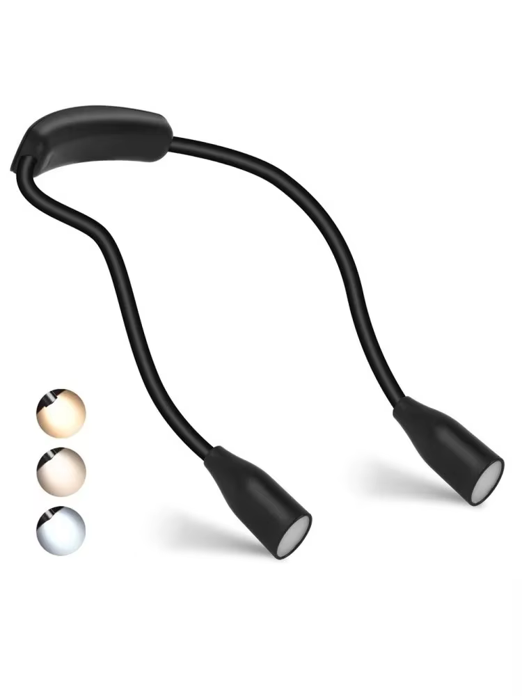 Lampe de lecture LED pour le cou, 360 ° Lampe de lecture à bras Flexible, lampe de cou pour étude,