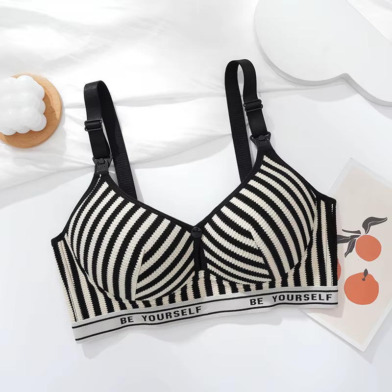 Nouveau soutien-gorge d'allaitement de maternité léger et respirant en pur coton froncé Anti-affaiss
