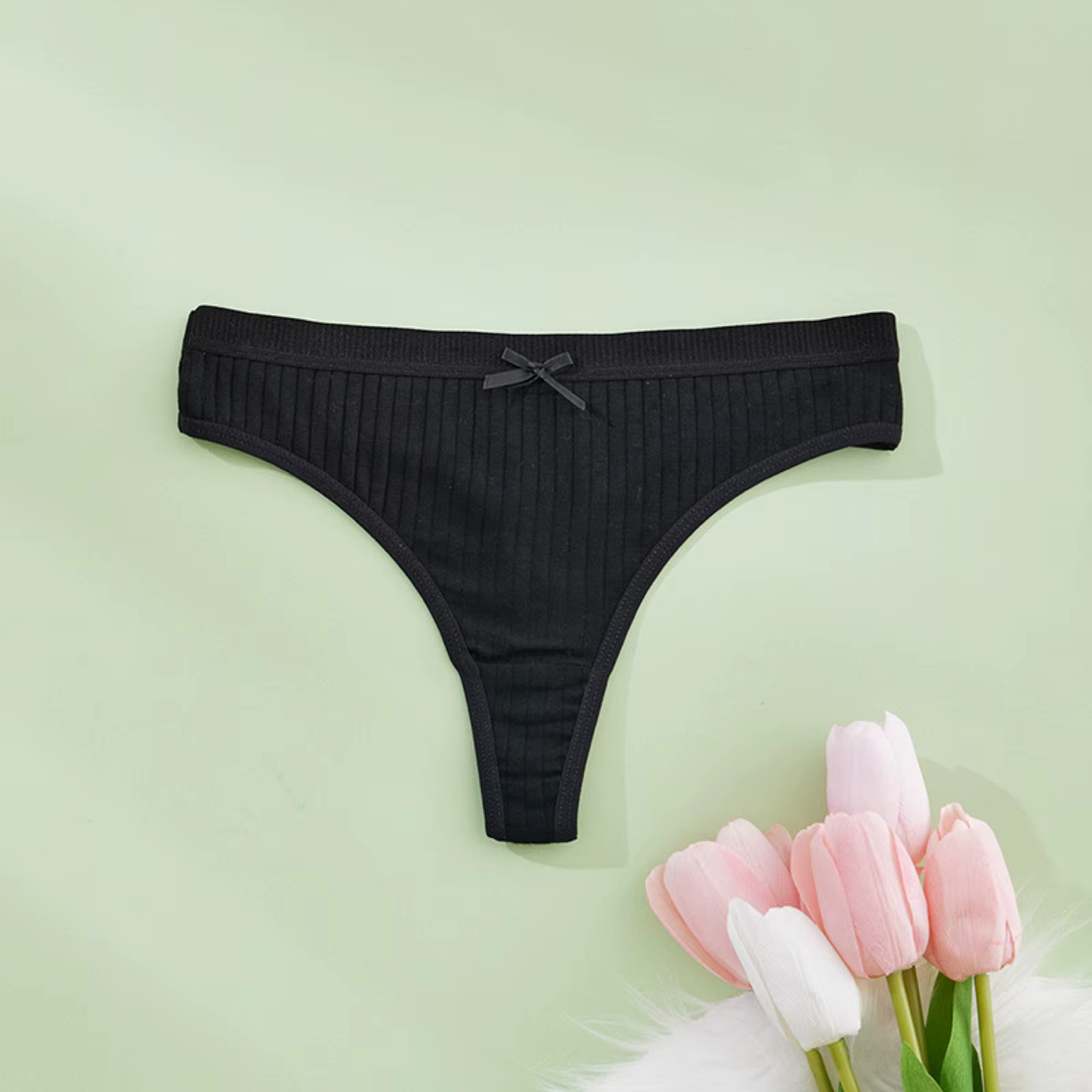 Culotte imprimée mignonne pour femmes, sous-vêtements Sexy, taille basse, tongs en coton respirant,