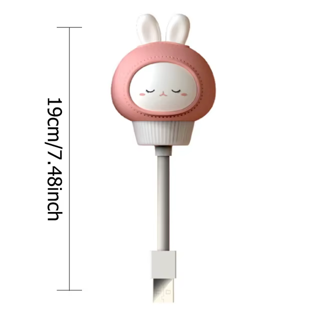 Veilleuse mignonne de bande dessinée d'USB avec la télécommande, alimentation décorative de chambre