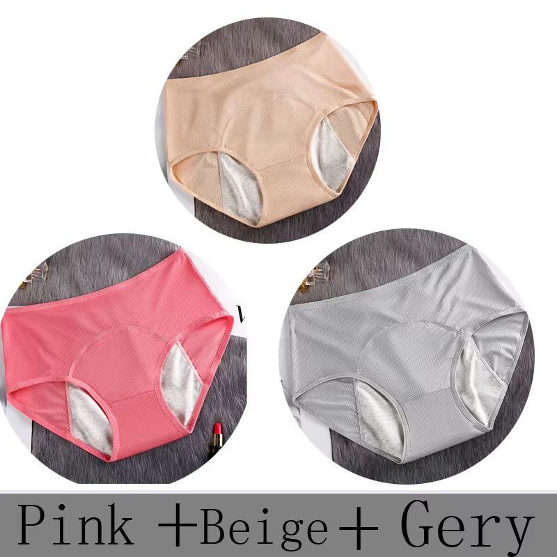 Culotte menstruelle 3 pièces/lot, culotte en coton anti-fuite pour femmes, sous-vêtements menstruels