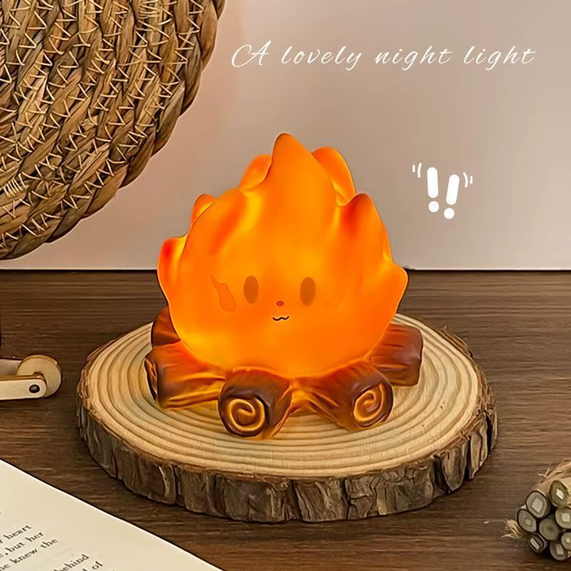 Lampe de chevet créative en forme de flamme, dessin animé, lampe de chevet, cadeau pour enfants