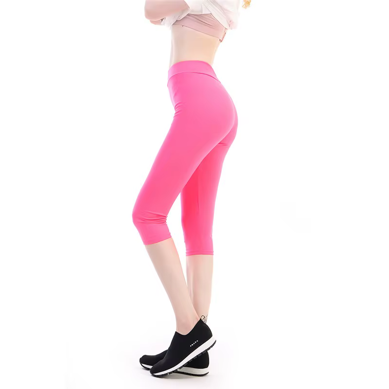 Leggings Capri taille haute pour femmes, sans poches, pantalons de Yoga, pantalons Capri d'entraînem