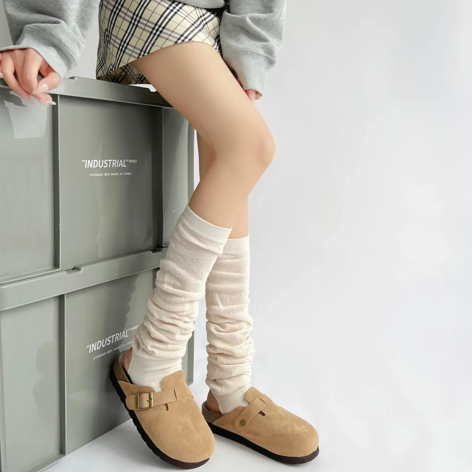 Chaussettes de pied pour salle d'enseignement de nuit, tuyau d'automne pour femmes, chauffe-jambes g