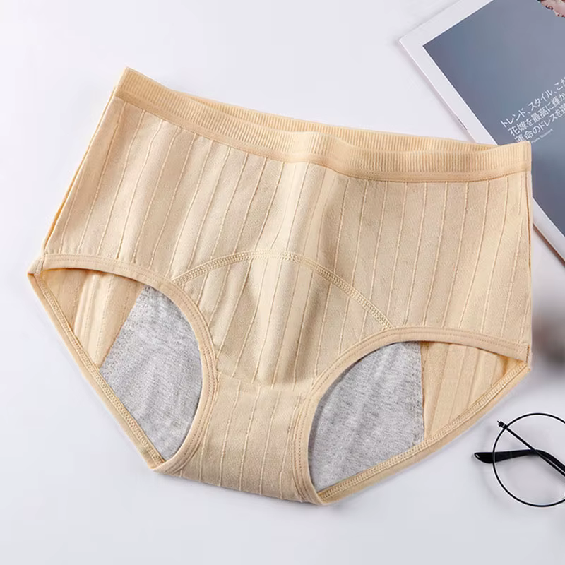 Culotte Menstruelle en Coton pour Femme, Sous-Vêtement Taille Haute, Physiologique