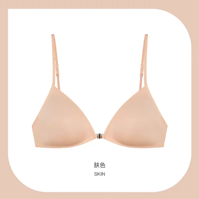 Soutien-gorge Triangle français Sexy, sans armatures, Push-Up, bouton avant, beauté du dos, Lingerie