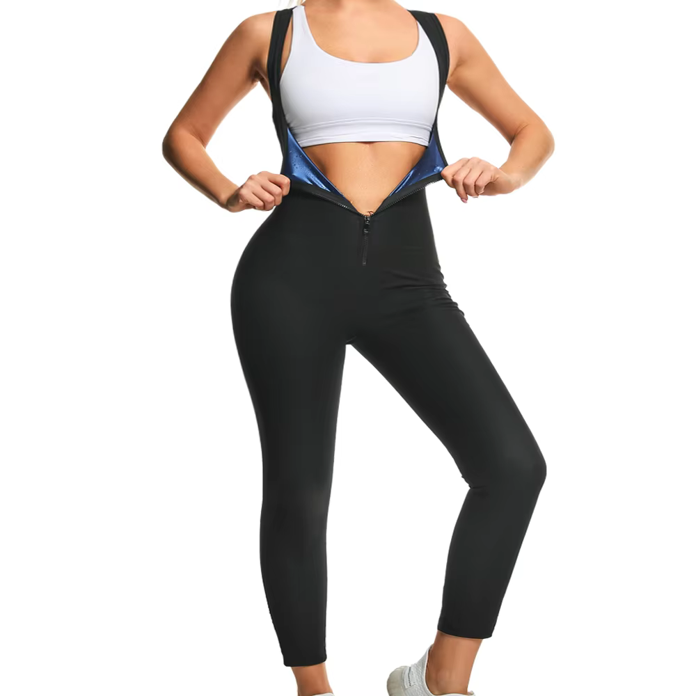 Combinaison de sudation thermique une pièce pour femmes, pour fitness et entraînement, avec effet am