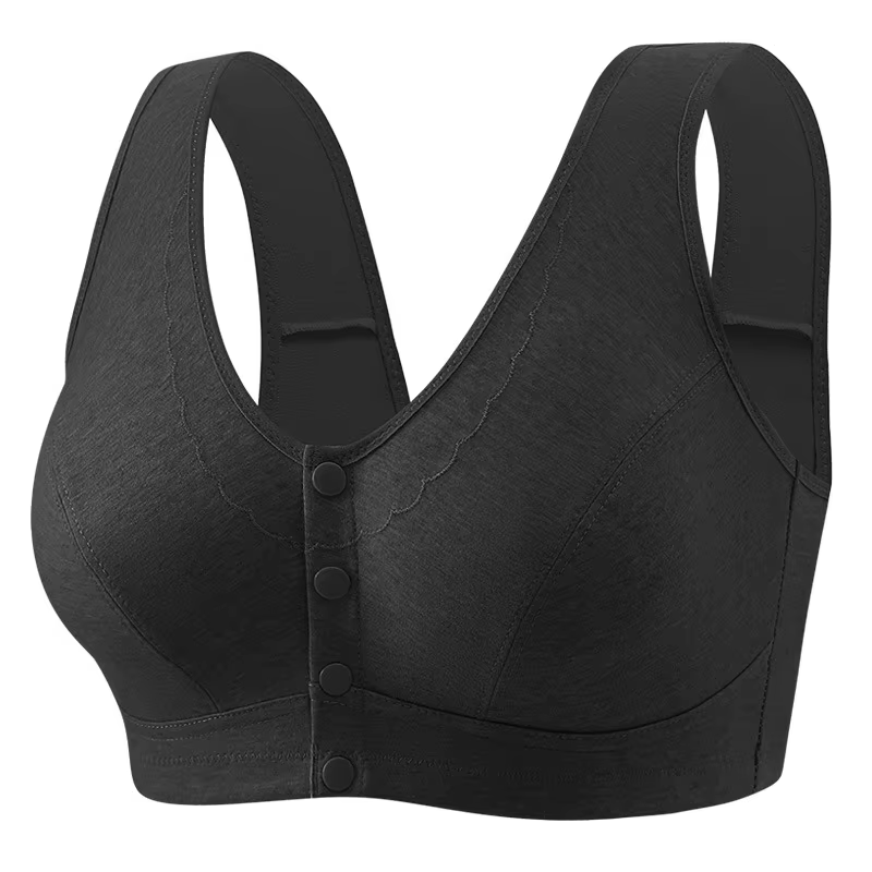 Soutien-gorge à bonnets larges MM, confortable, respirant, en coton fin, sans éponge, avec fermeture