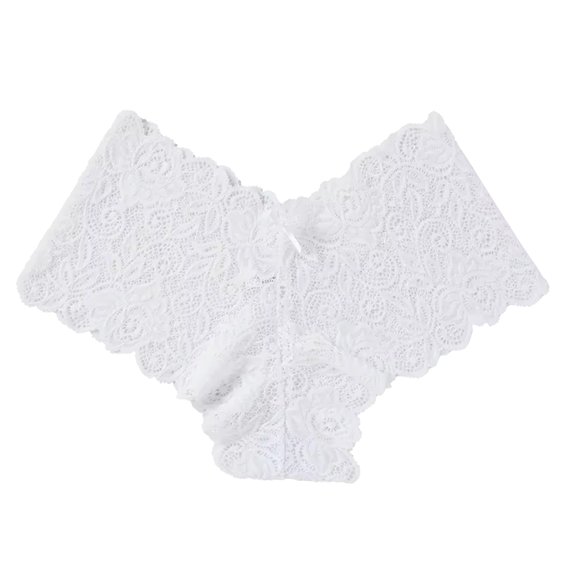 Culottes en dentelle florale sexy pour femmes, taille basse, lingerie douce, confortable et économiq