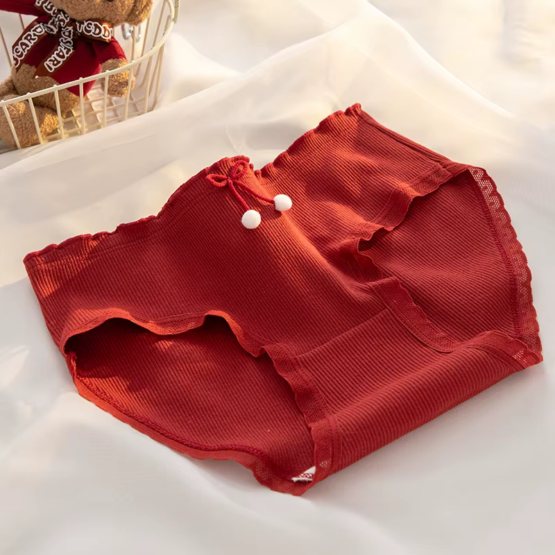 Culottes en coton sous-vêtements féminins culottes Sexy pour femmes slips sous-vêtements rouges gran