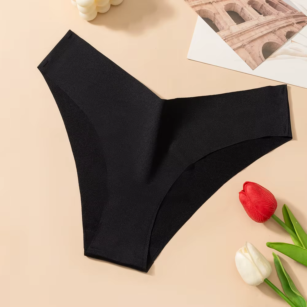 Culotte sans couture de type V sexy pour femmes, taille basse, culotte moulante pour femme, solide, 
