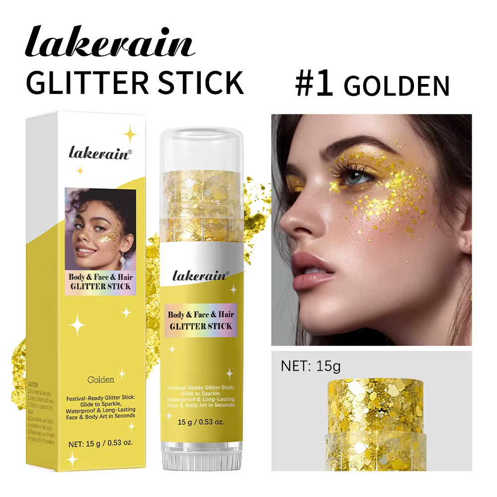 Bâton de paillettes corporelles à texture gel, longue tenue, éblouissant, anti-bavures, paillettes r