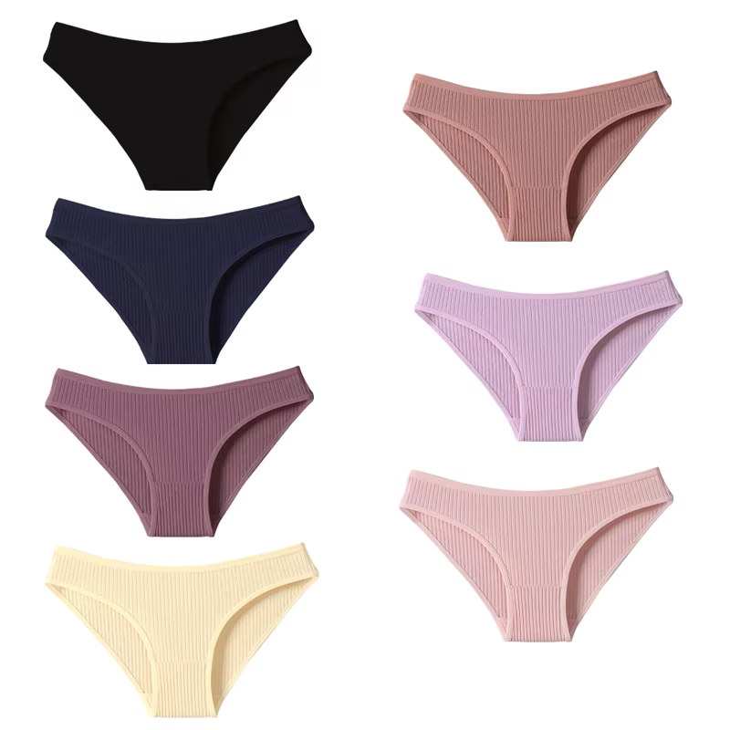 7 pièces culottes pour femmes slips rayés pour femmes taille basse respirant coton femme sous-vêteme