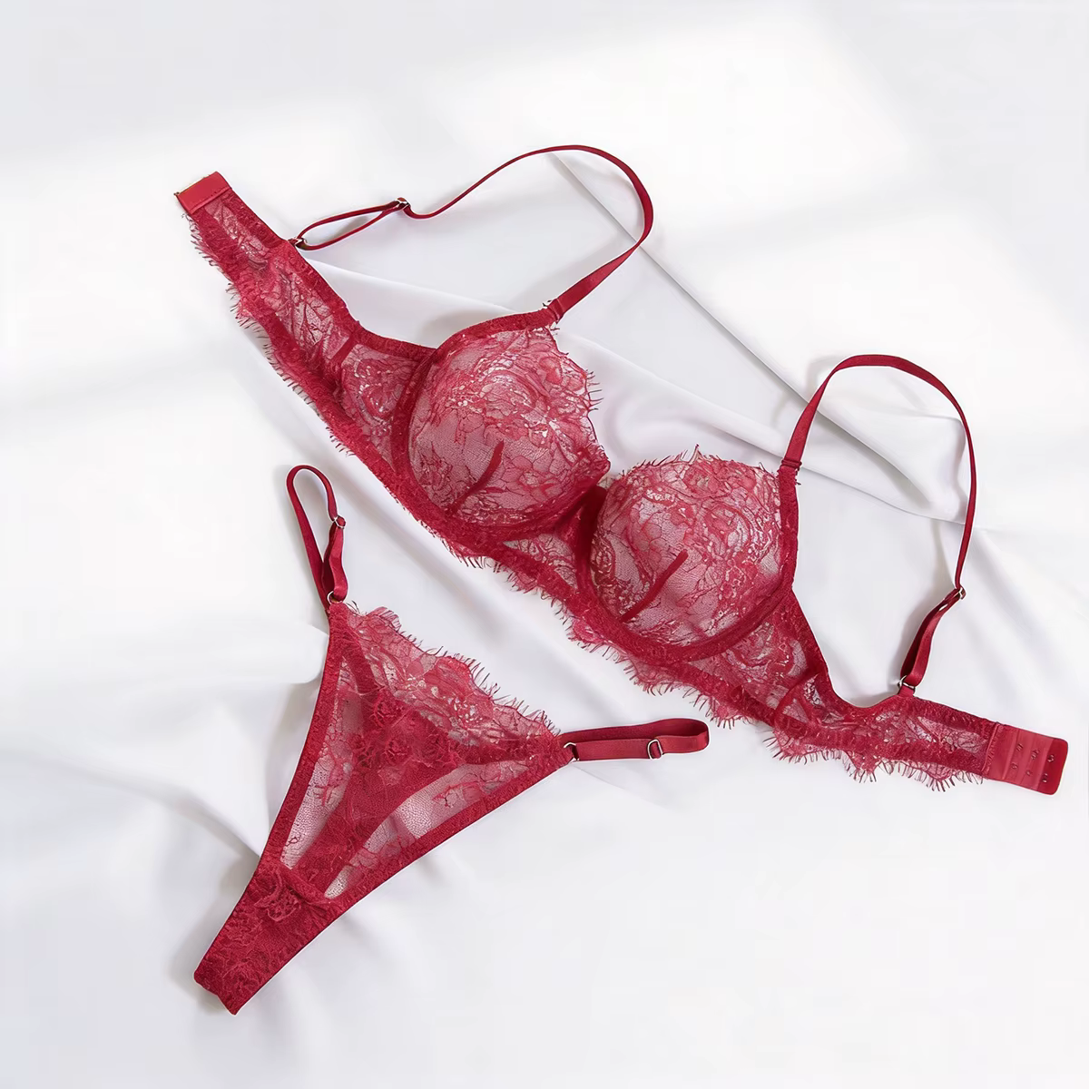 Ensemble de soutien-gorge en dentelle pour femmes, soutien-gorge en dentelle transparente florale, e