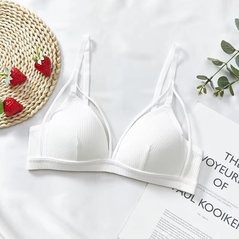 Soutien-gorge Sexy avec Design fin, sans trace, sans armatures, froncé pour femmes, petite poitrine,