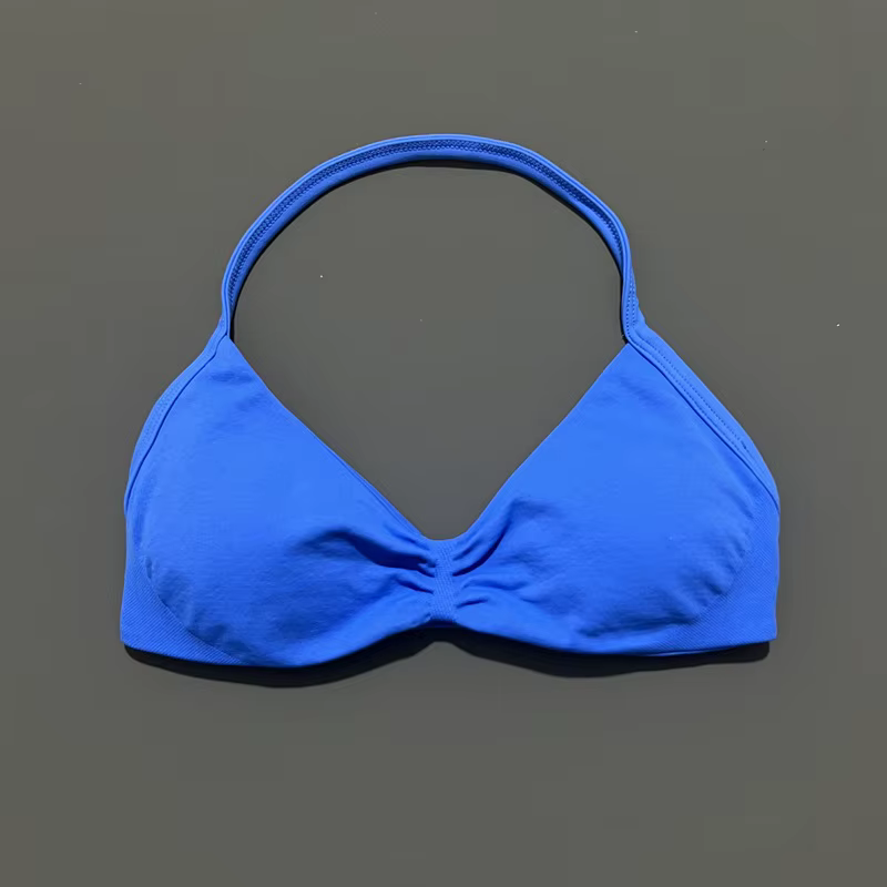 HISTELLO Soutien-gorge de sport à bretelles DF couleur unie pour femme, sans couture, pour yoga, fit