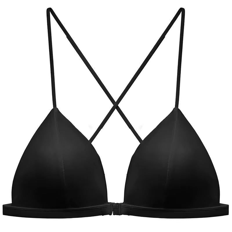 Soutien-gorge imprimé léopard tendance, fermeture avant triangulaire à la française, dos fin et élég
