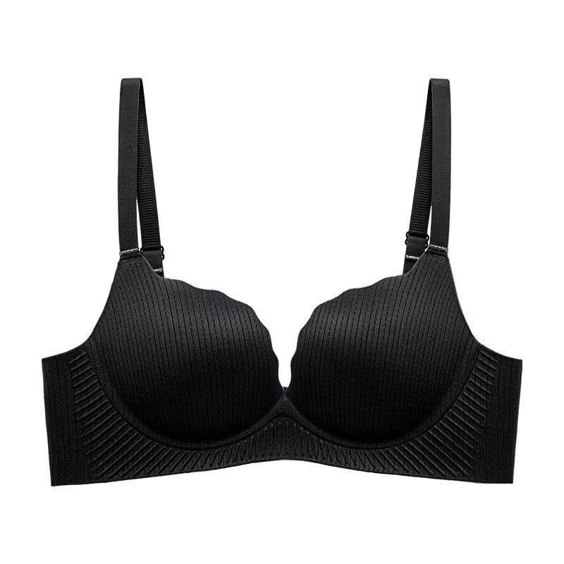 Soutien-gorge Push Up sans fil pour femmes, sans couture, épais, rembourré, bretelles réglables, Lin