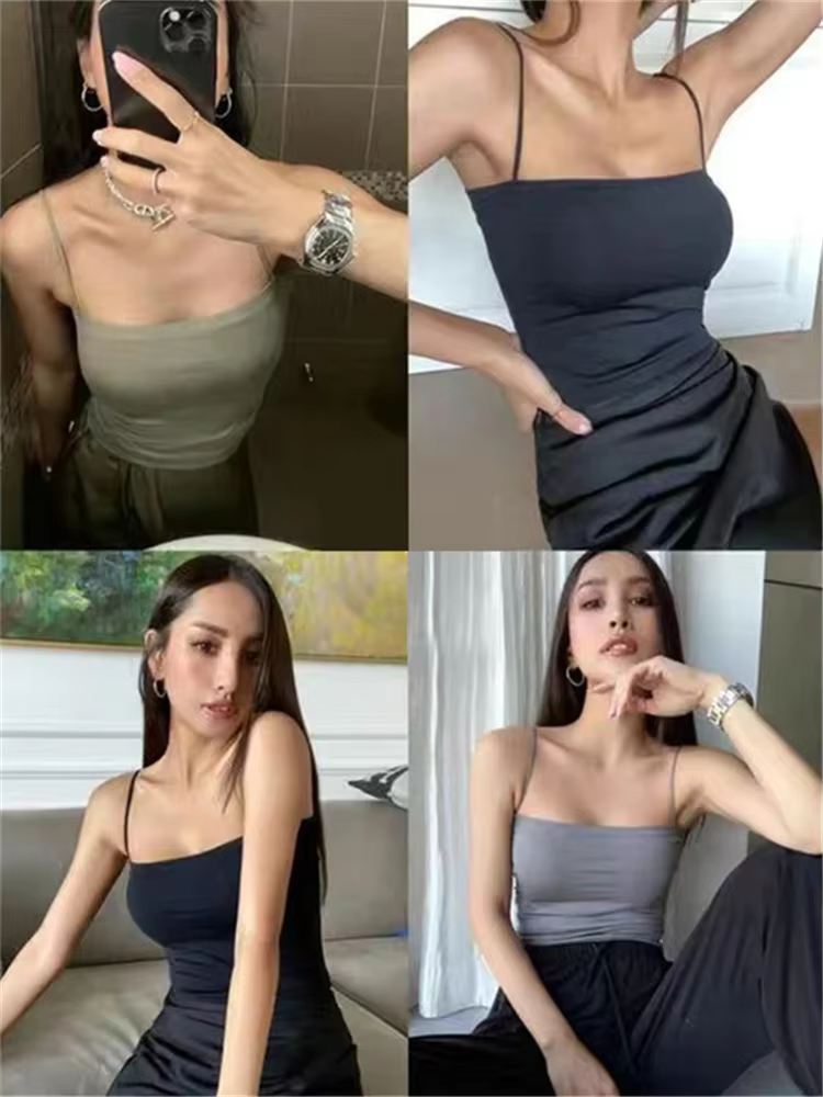 Tossy-Soutien-Gorge Basique à Bretelles Spaghetti pour Femme, Haut Précieux, Blanc, Dos aux, Slim, F