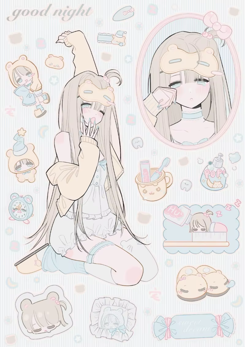 Autocollants Kawaii Sweet Dreams, autocollants mignons de filles de dessins animés pour journal, age