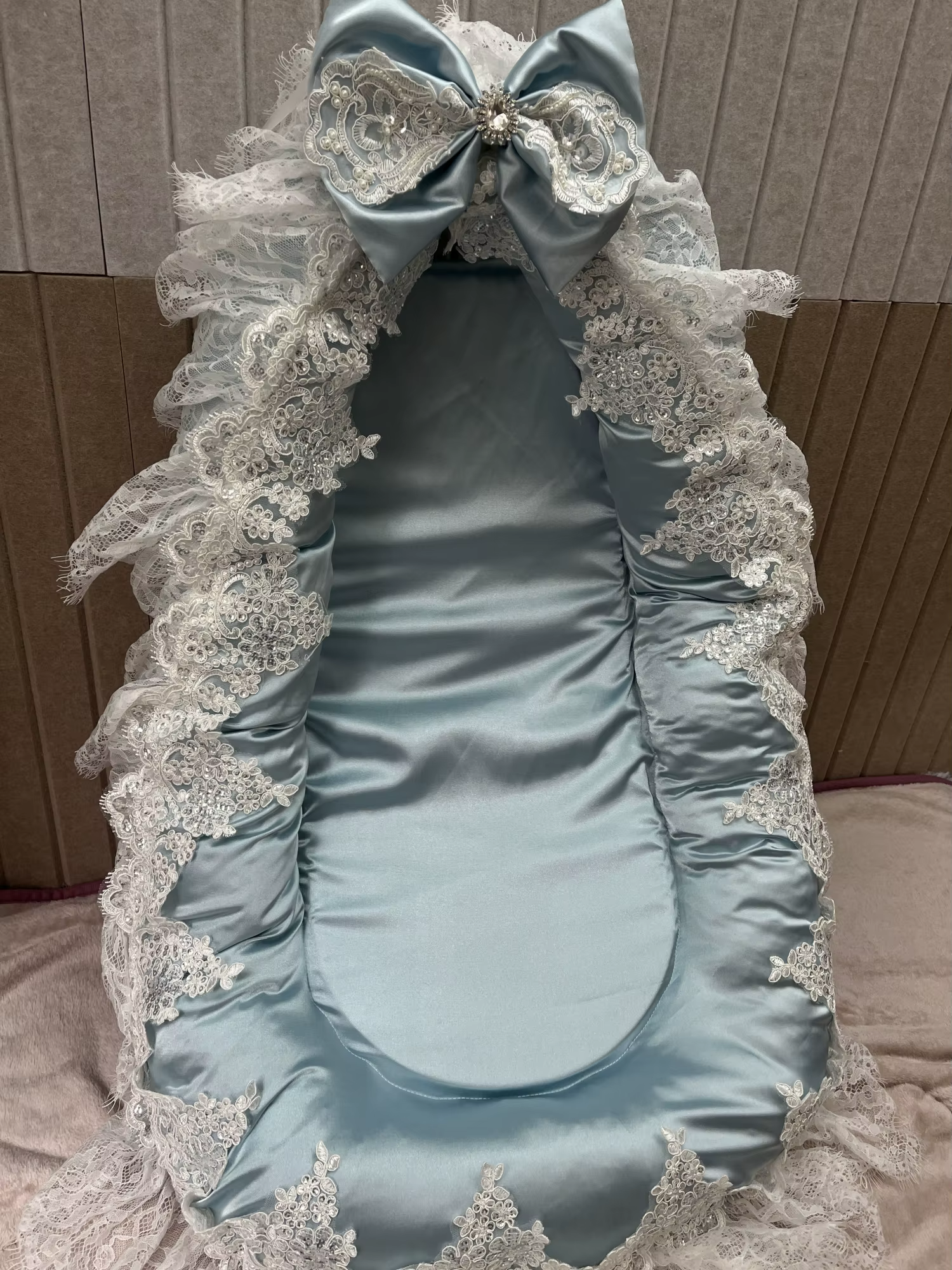 Literie de luxe en dentelle CPull pour nouveau-né, chaise longue respirante et douce, accent de bébé