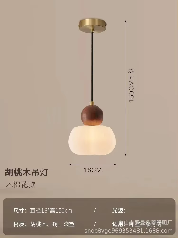 Lustre de chambre à coucher crème vent Simple lustre de chevet pour enfants moderne créatif Jack-o '