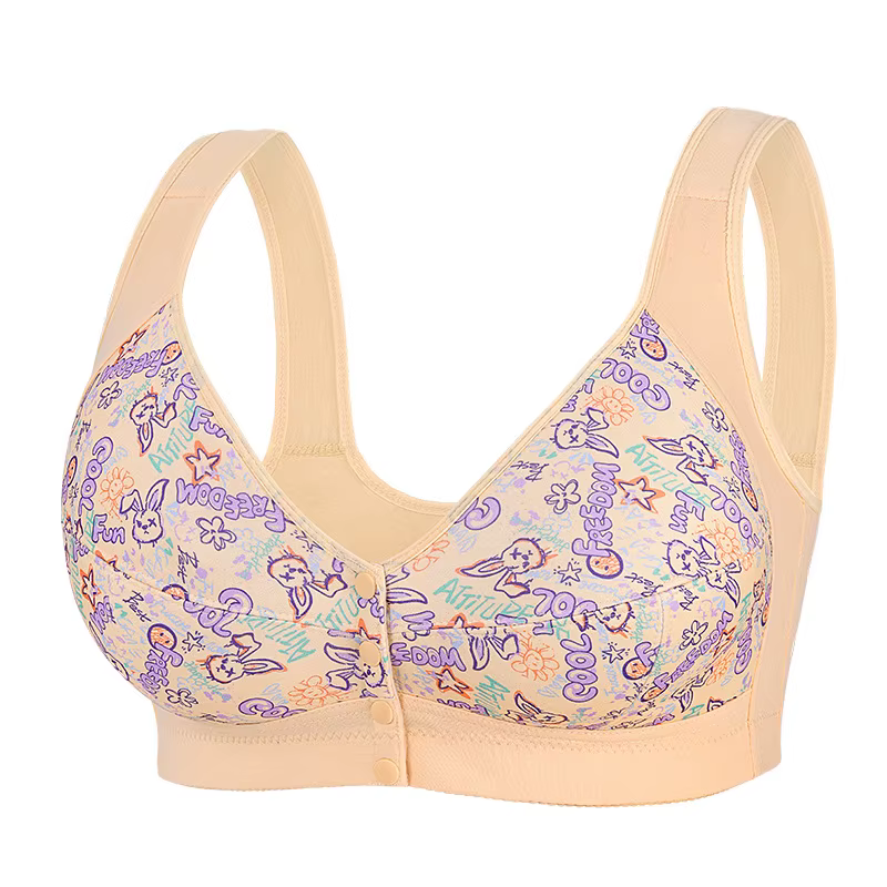 Femmes imprimé B C D E F G tasse grande taille soutien-gorge fermeture avant soutien-gorge sans fil