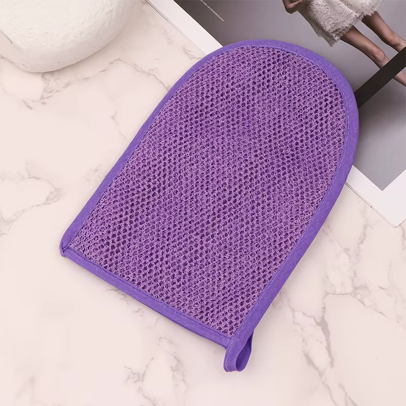 Gants de peau serviette de douche mousse Massage corporel femmes hommes gants de bain SPA exfoliant