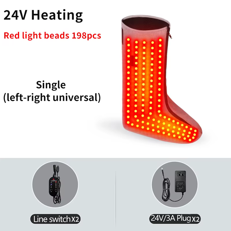 Support chauffant enveloppant pour jambes et pieds, chauffe-pieds d'hiver à lumière rouge, massage d
