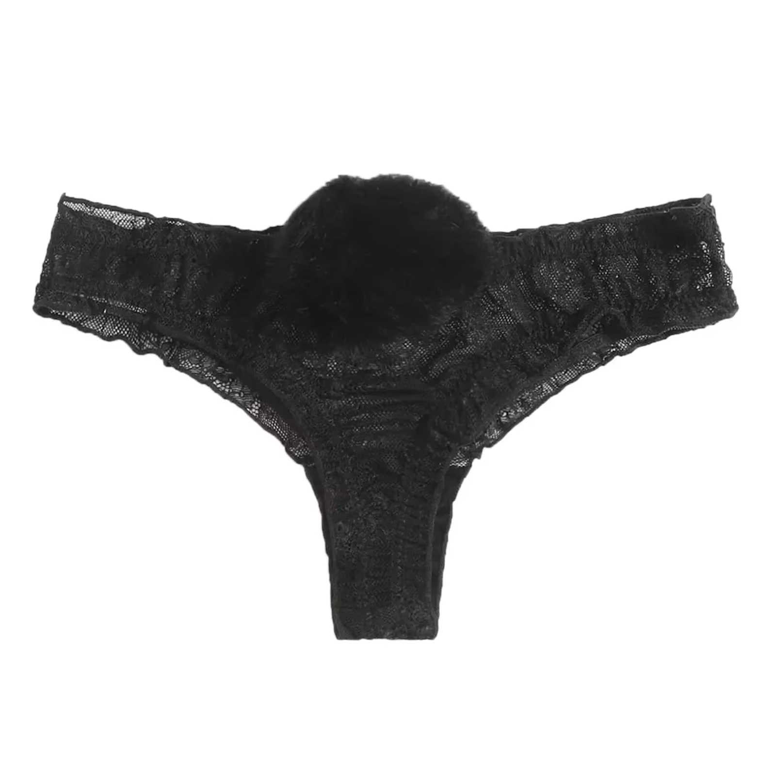Femmes dentelle maille coton tongs culottes Sexy lapin queue taille femme caleçon Pantys Lingerie Vi