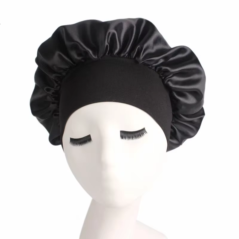 Bonnet de cheveux en Satin doux pour femmes, Bonnet de nuit soyeux, Double couche réglable, couvre-t