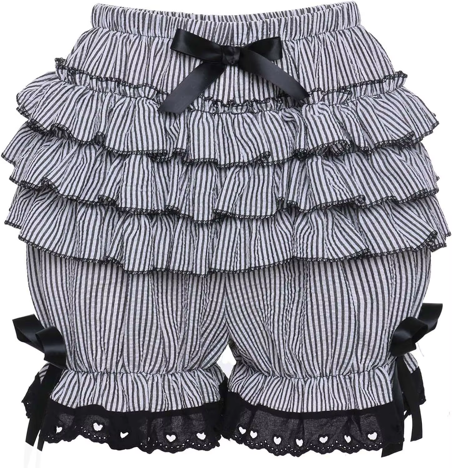 Pantalon Lolita à bretelles mignonnes, short fleuri en dentelle nouée avec nœud, pantalon bouffant p
