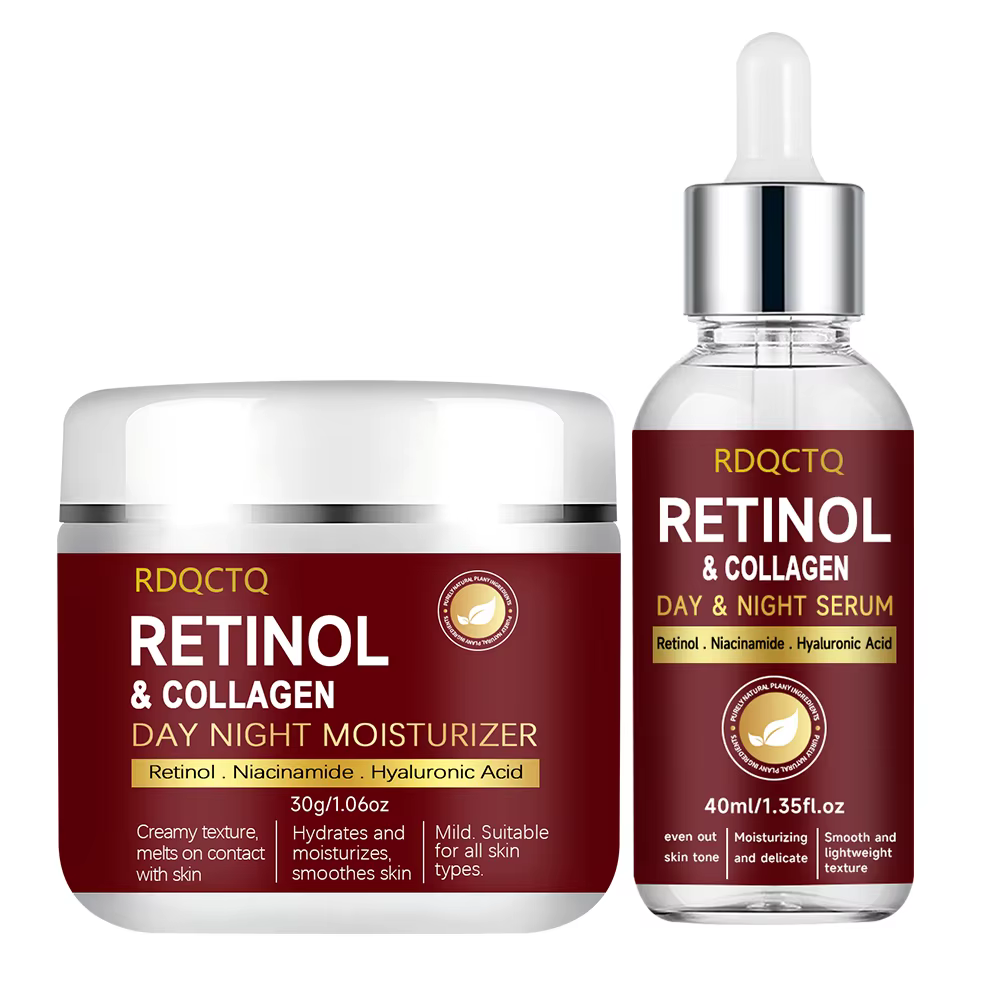 Rétinol Collagène Jour Nuit Essence & Crème 2-Pack |   Formule d'acide niacinamide et d'acide hyalur