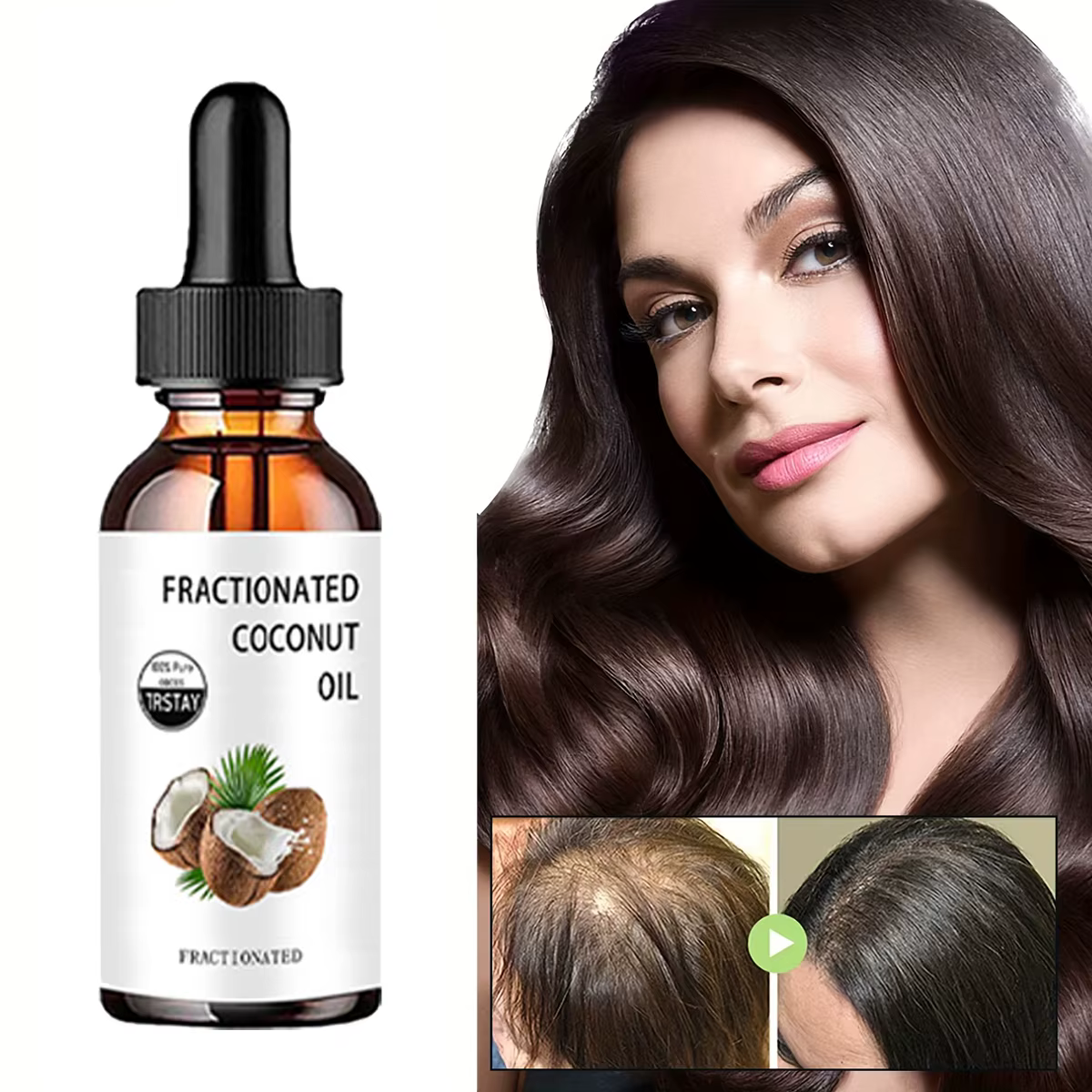 Huile d'AMP fractionnée à 100% de noix de coco pure, peut hydrater, adoucir et prendre soin des peau