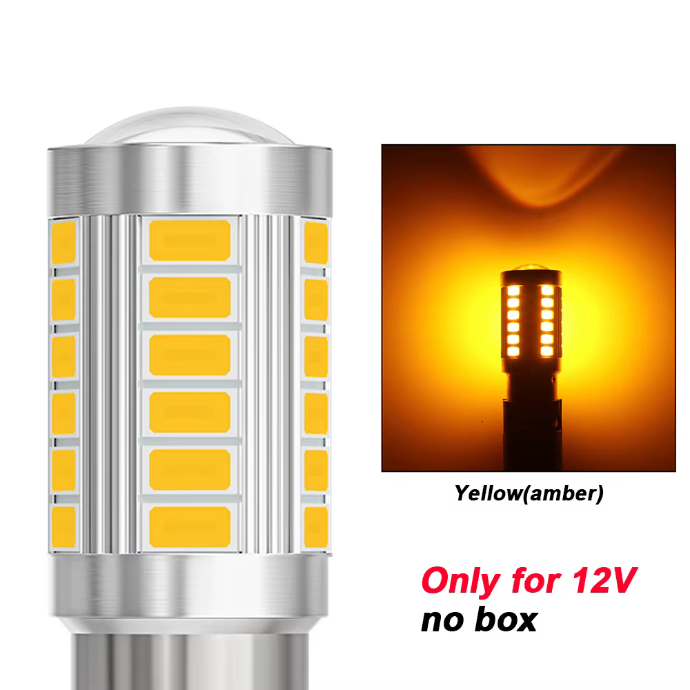 Clignotant LED pour Voiture et Camion, Ampoule DRL, Canbus 5630SMD, 1156 BA15S P21W 1157 BAU15S PY21