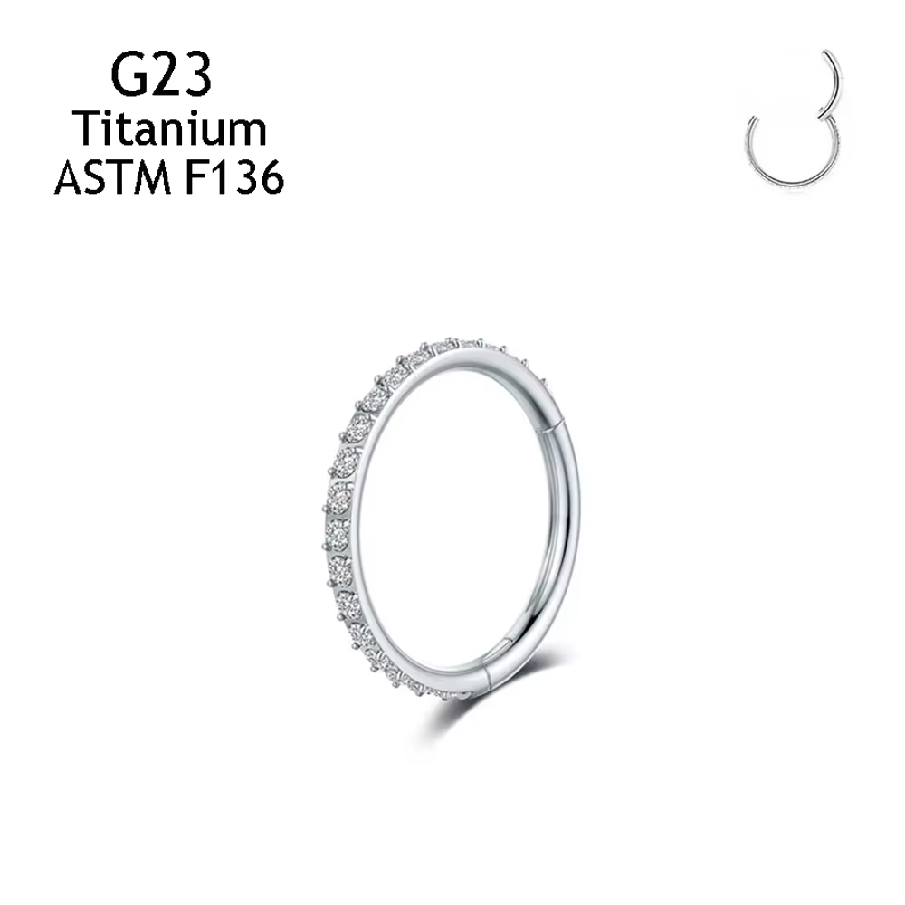 Piercing en Titane ASTM F136 pour Femme, avec 5A Zfolds sur Boucles d'Oreilles Sexy Labret Jules Hel