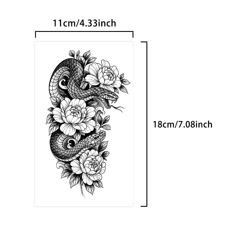 Autocollant de tatouage temporaire, imperméable, longue durée, art corporel pour hommes et femmes, b